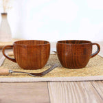 Mini bicchieri retrò fatti a mano in legno per caffè, tè, succo, acqua, colazione, birra, latte, con manico, Milk Drinkware with Handle