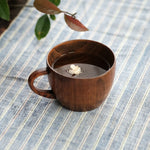 Mini bicchieri retrò fatti a mano in legno per caffè, tè, succo, acqua, colazione, birra, latte, con manico, Milk Drinkware with Handle