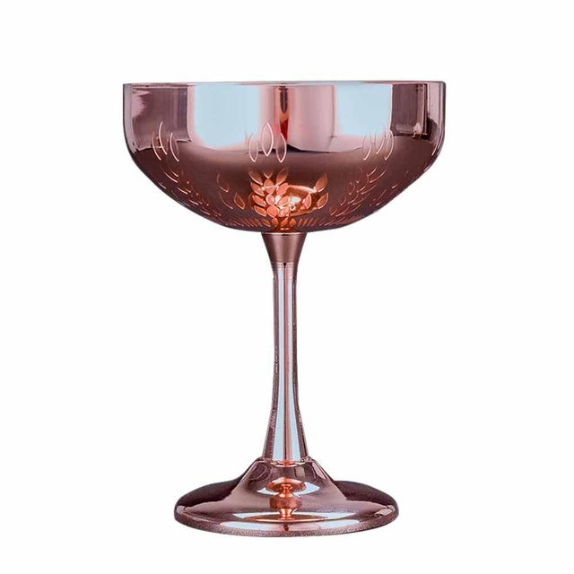 Bicchieri da vino in vetro da vino con calice da Martini e stampa spiga di grano in acciaio inossidabile 304 da 2 pezzi