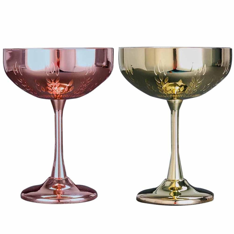 Bicchieri da vino in vetro da vino con calice da Martini e stampa spiga di grano in acciaio inossidabile 304 da 2 pezzi