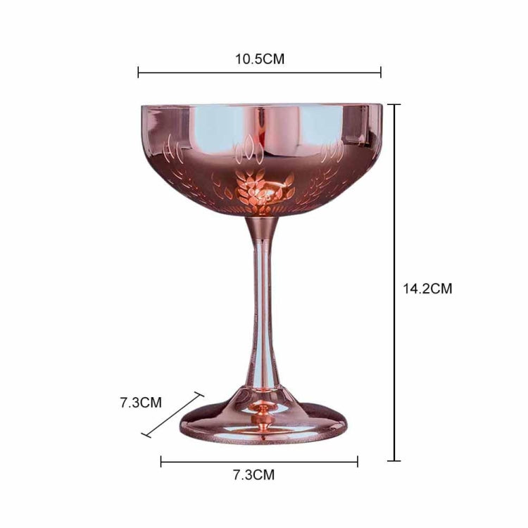 Bicchieri da vino in vetro da vino con calice da Martini e stampa spiga di grano in acciaio inossidabile 304 da 2 pezzi