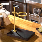 Portafiltro regolabile per portafiltro per caffè manuale con base in legno, Rubber Wood, Spade Wood