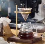 Portafiltro regolabile per portafiltro per caffè manuale con base in legno, Rubber Wood, Spade Wood
