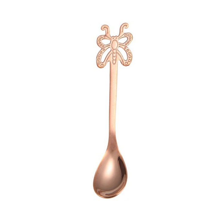 Cucchiaino da caffè a farfalla multicolore in acciaio inossidabile, frutta, bevanda fredda, gelato, dessert, cucchiaino da tè, Silver, Gold, Rose Gold, Rainbow, Black, Blue, Purple