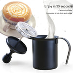 Pompa per schiuma in acciaio inossidabile a doppia rete manuale per caffè, latte, schiuma, brocca per schiuma, pompa per schiuma, 400cc, 800cc