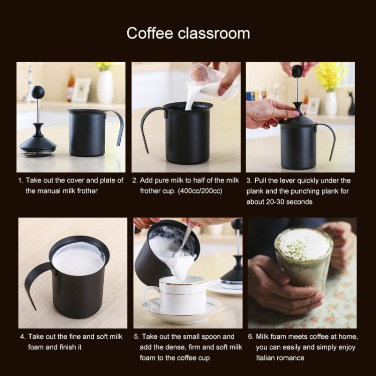 Pompa per schiuma in acciaio inossidabile a doppia rete manuale per caffè, latte, schiuma, brocca per schiuma, pompa per schiuma, 400cc, 800cc
