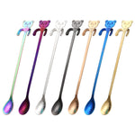 Simpatico cucchiaio da orso con manico lungo, cucchiaio, strumenti per bere il caffè, Cute Bear(Blue), Cute Bear, Cute Bear(Black), Cute Bear(Gold Plating), Cute Bear(Rose Gold), Cute Bear(Rainbow)