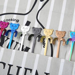 Simpatico cucchiaio da orso con manico lungo, cucchiaio, strumenti per bere il caffè, Cute Bear(Blue), Cute Bear, Cute Bear(Black), Cute Bear(Gold Plating), Cute Bear(Rose Gold), Cute Bear(Rainbow)