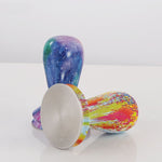 Accessori per caffè con pressa per polvere in acciaio inossidabile 304, manico in silicone satinato colorato, manomissione per caffè da 58 mm, Starry Sky, Stripe, Colorful, Milk White
