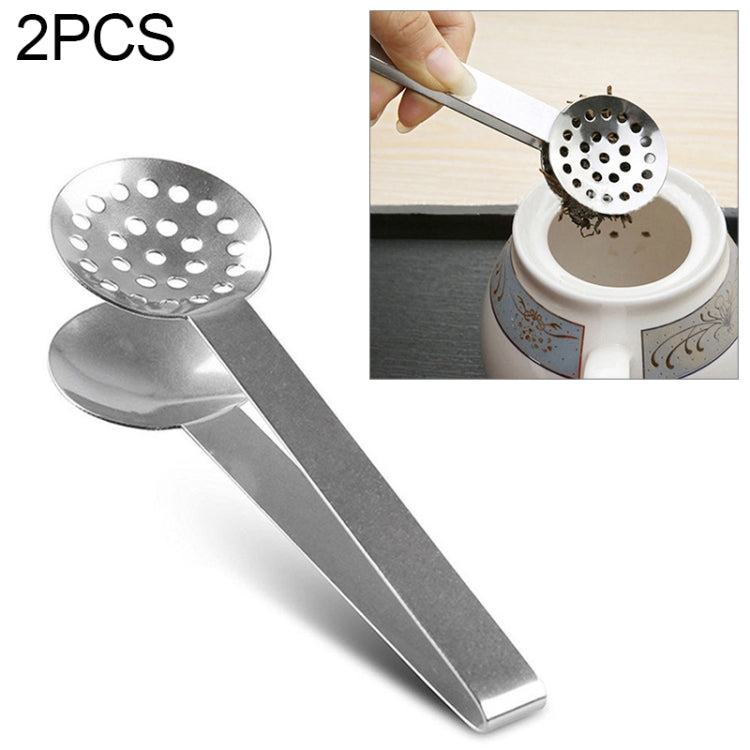 Pinze per bustine di tè rotonde in acciaio inossidabile da 2 pezzi, Squeezer Holder Grip