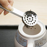 Pinze per bustine di tè rotonde in acciaio inossidabile da 2 pezzi, Squeezer Holder Grip