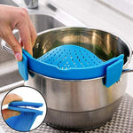 Filtro pentola in silicone Clip da cucina Filtro pentola Scarico liquido in eccesso Scarico pasta Pentole per verdure