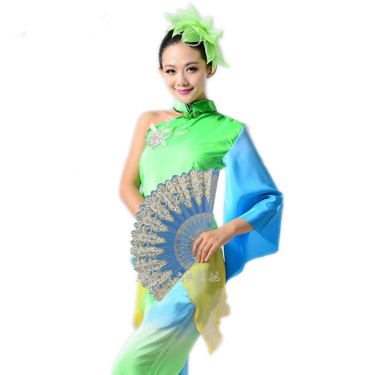 Ventaglio pieghevole in plastica stile spagnolo Ventaglio di pizzo di pavone Ventaglio di doratura da ballo per donna, 23x42cm
