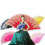 Ventaglio pieghevole in plastica stile spagnolo Ventaglio di pizzo di pavone Ventaglio di doratura da ballo per donna, 23x42cm