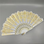 Ventaglio pieghevole in plastica stile spagnolo Ventaglio di pizzo di pavone Ventaglio di doratura da ballo per donna, 23x42cm
