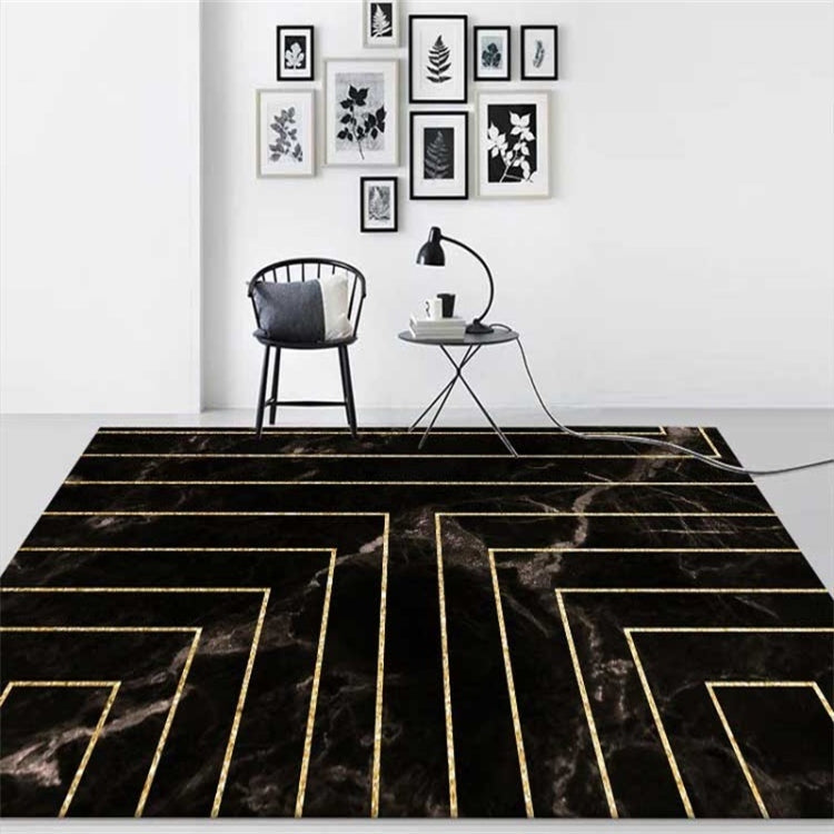 Tappeti con texture in marmo e linee quadrate per il soggiorno di casa, 40x60cm, 45x75cm, 60x90cm, 40x120cm, 80x120cm, 80x160cm, 100x160cm, 120x160cm, 150x200cm, 160x230cm