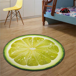 Tappeto con motivo frutta Tappetino rotondo antiscivolo in velluto di cristallo, Diameter 60cm, Diameter 80cm, Diameter 100cm, Diameter 120cm, Diameter 160cm