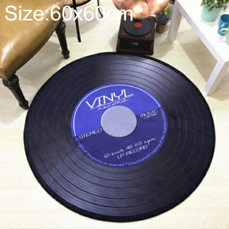 Tappeto creativo retrò 3D DVR Record Tappeto rotondo Tappetino per CD Decorazioni per la casa Soggiorno Tappeto per camera da letto per bambini,, Diameter 60cm, Diameter 80cm, Diameter 100cm, Diameter 120cm
