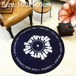 Tappeto creativo retrò 3D DVR Record Tappeto rotondo Tappetino per CD Decorazioni per la casa Soggiorno Tappeto per camera da letto per bambini,, Diameter 160cm, Diameter 180cm