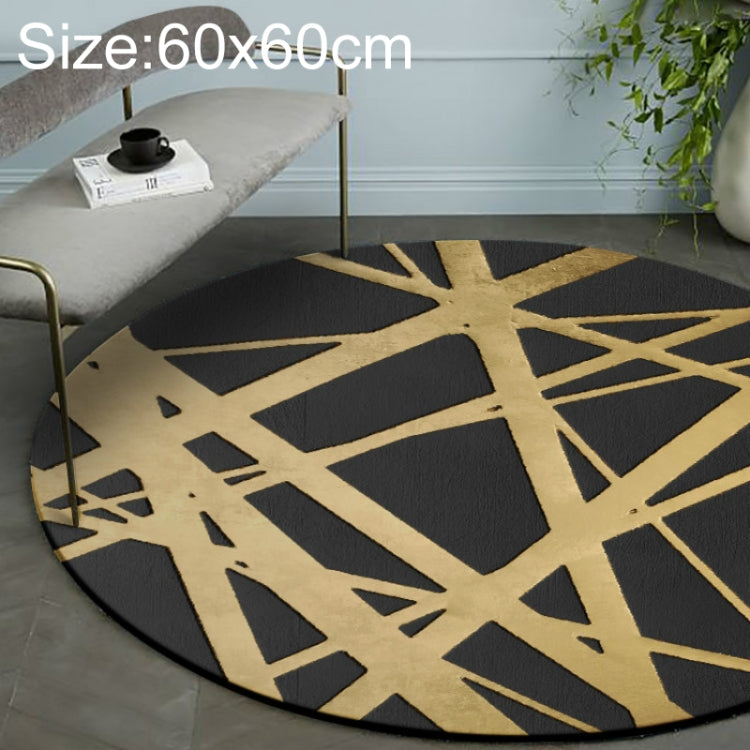 Tappeti rotondi 3D di lusso Tappeto con motivi in stile nordico, Black Golden Diameter: 40cm, Black Golden Diameter: 60cm, Black Golden Diameter: 80cm, Black Golden Diameter: 100cm, Black Golden Diameter: 120cm, Black Golden Diameter: 140cm            ...