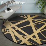 Tappeti rotondi 3D di lusso Tappeto con motivi in stile nordico, Black Golden Diameter: 40cm, Black Golden Diameter: 60cm, Black Golden Diameter: 80cm, Black Golden Diameter: 100cm, Black Golden Diameter: 120cm, Black Golden Diameter: 140cm            ...