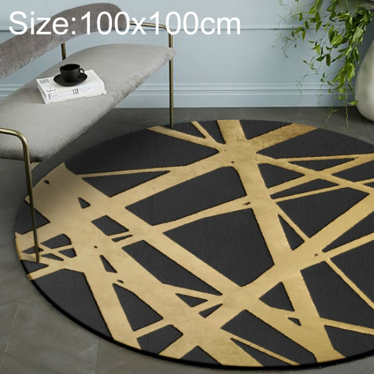 Tappeti rotondi 3D di lusso Tappeto con motivi in stile nordico, Black Golden Diameter: 40cm, Black Golden Diameter: 60cm, Black Golden Diameter: 80cm, Black Golden Diameter: 100cm, Black Golden Diameter: 120cm, Black Golden Diameter: 140cm            ...