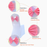 Fascia per sedia in spandex adatta a tutte le sedie Telai per sedia da matrimonio Arco elastico per sedia Nastro per fascette posteriori per banchetti per cerimonie di nozze