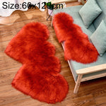 Creativo doppio cuore imitazione lana tappeto cuscino divano tappetino peluche camera da letto soggiorno tappeti, 60x120cm