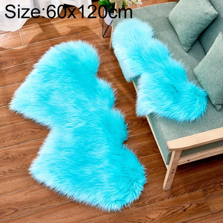 Creativo doppio cuore imitazione lana tappeto cuscino divano tappetino peluche camera da letto soggiorno tappeti, 60x120cm