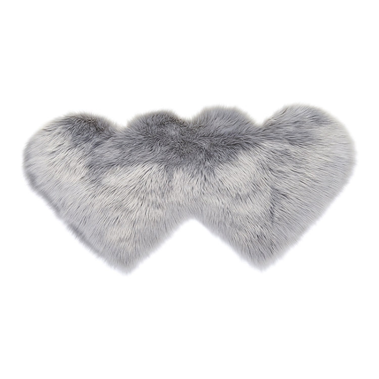 Creativo doppio cuore imitazione lana tappeto cuscino divano tappetino peluche camera da letto soggiorno tappeti, 90x180cm