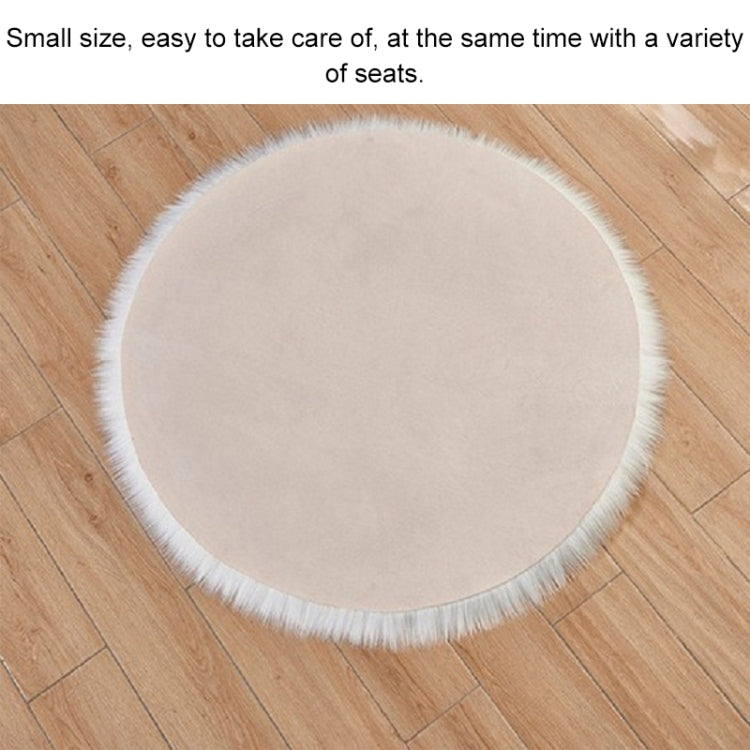Tappeto rotondo in peluche lungo Decorazione del soggiorno Tappetino in finta lana, 35x35cm, 45x45cm, 60x60cm, 80x80cm, 100x100cm, 120x120cm, 180x180cm