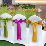 3 pezzi di fiocchi per sedie in tessuto satinato, sedie da matrimonio, decorazione con nodo
