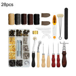 28 in 1 Strumenti per cucire fai-da-te in stile 46 Strumenti artigianali in pelle Set di strumenti fatti a mano