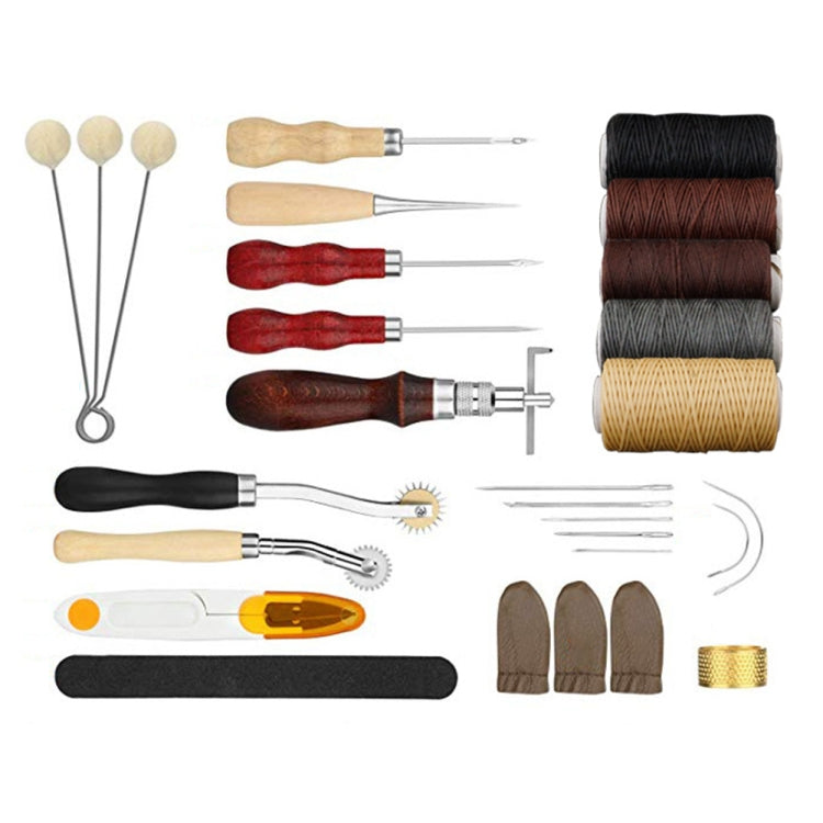28 in 1 Strumenti per cucire fai-da-te in stile 46 Strumenti artigianali in pelle Set di strumenti fatti a mano