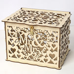 Bella scatola per biglietti di matrimonio in legno fai-da-te, scatola regalo decorativa, Small, Large