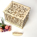 Bella scatola per biglietti di matrimonio in legno fai-da-te, scatola regalo decorativa, Small, Large