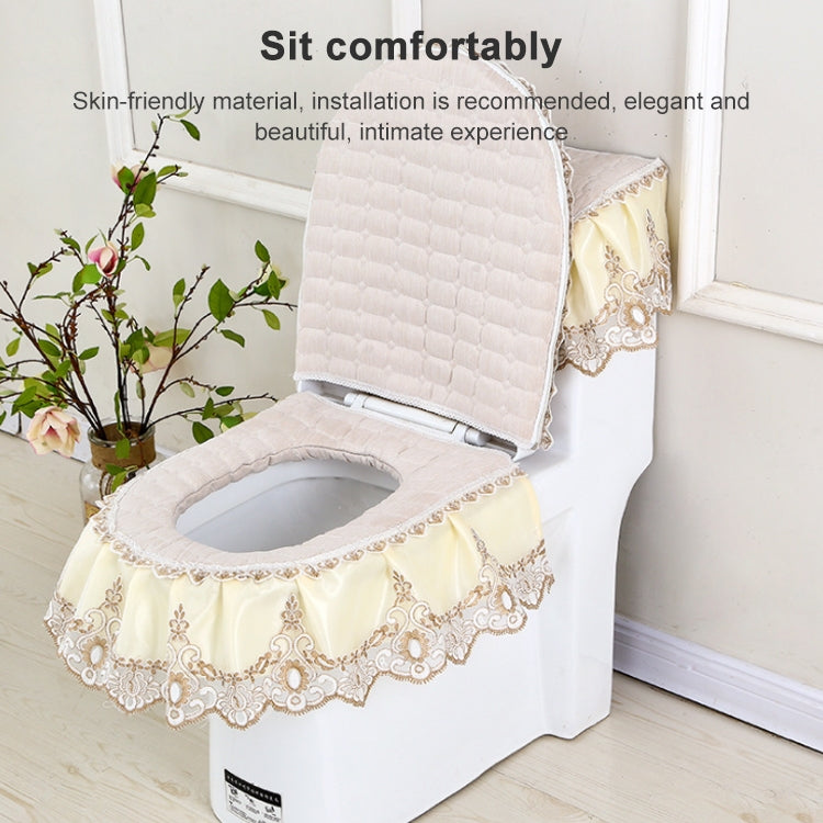 Sedile WC con cerniera in tessuto universale antipolvere da 3 pezzi/set