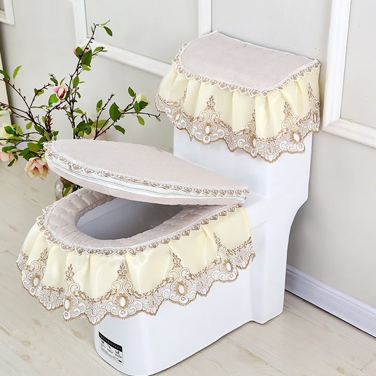 Sedile WC con cerniera in tessuto universale antipolvere da 3 pezzi/set
