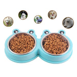Forniture per animali domestici a doppia ciotola per cani e gatti in acciaio inossidabile, Frog Shape Blue, Frog Shape Pink, Frog Shape Green