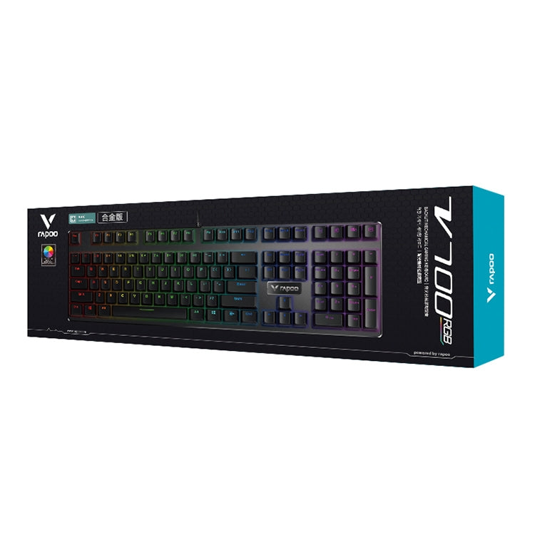 Computer da gioco cablato USB Rapoo V700RGB 104 tasti senza tastiera meccanica punzonatrice, Black Shaft, Green Shaft, Tea Shaft