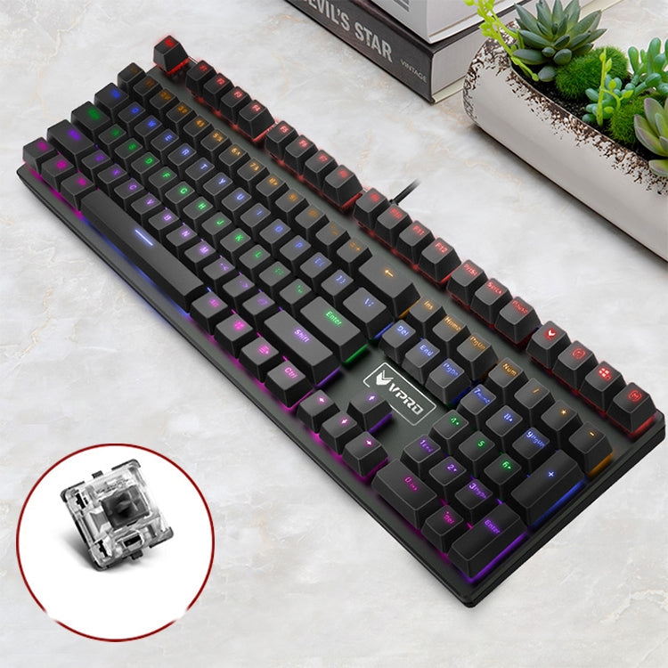 Rapoo V700S 104 tasti retroilluminazione a colori misti USB computer da gioco cablato senza punzonatura tastiera meccanica, Black Shaft, Green Shaft, Tea Shaft, Red Shaft