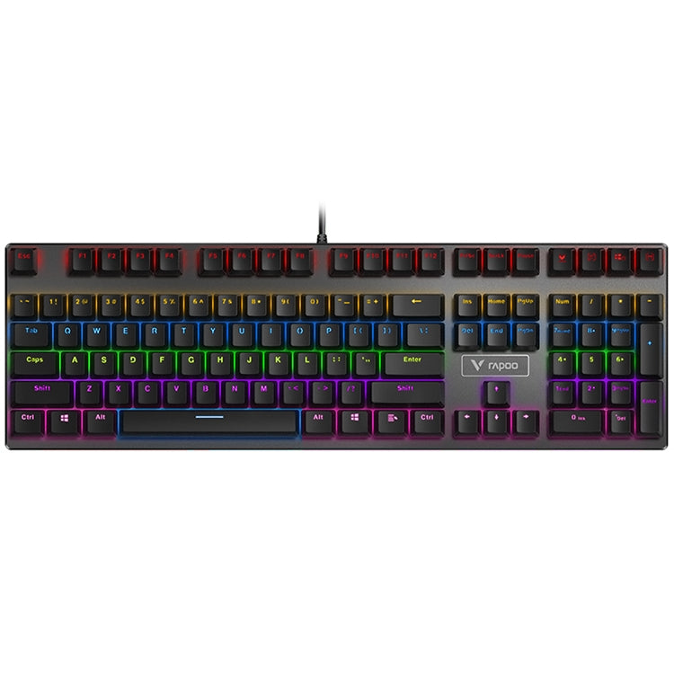 Rapoo V700S 104 tasti retroilluminazione a colori misti USB computer da gioco cablato senza punzonatura tastiera meccanica, Black Shaft, Green Shaft, Tea Shaft, Red Shaft