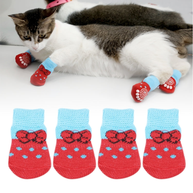 2 paia di scarpe per cani, cuccioli e gatti, pantofole, calzini antiscivolo, per animali domestici, carini, per interni, per cani di piccola taglia, gatti, stivali da neve, calzini, S, M, L