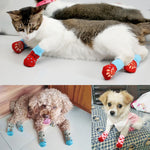 2 paia di scarpe per cani, cuccioli e gatti, pantofole, calzini antiscivolo, per animali domestici, carini, per interni, per cani di piccola taglia, gatti, stivali da neve, calzini, S, M, L