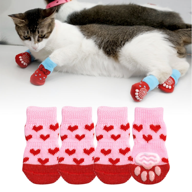 2 paia di scarpe per cani, cuccioli e gatti, pantofole, calzini antiscivolo, per animali domestici, carini, per interni, per cani di piccola taglia, gatti, stivali da neve, calzini, S, M, L