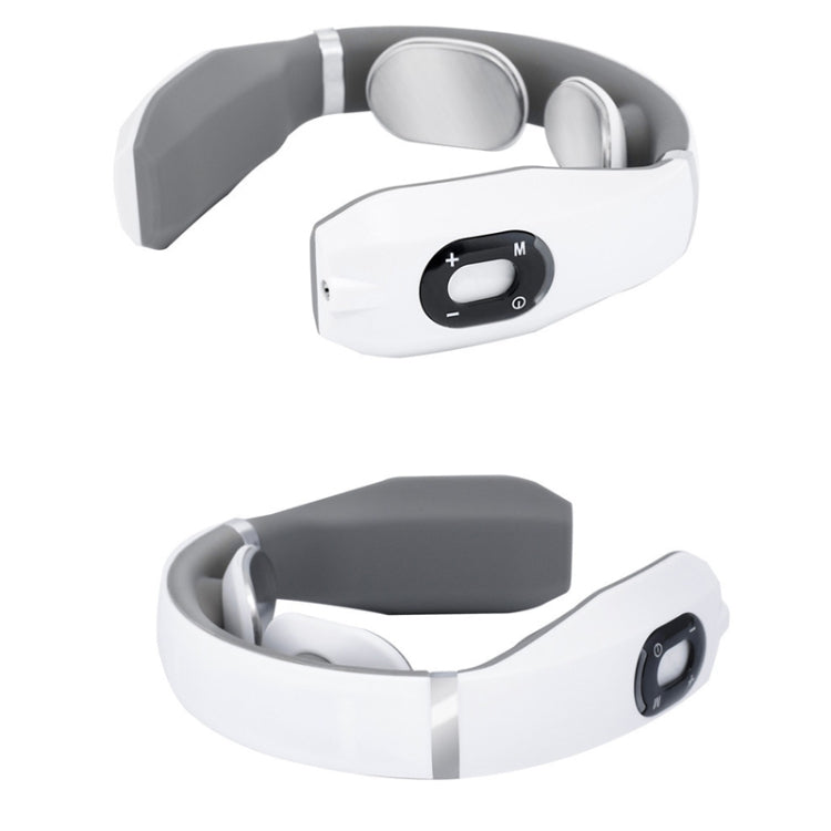 Massaggiatore per vertebra cervicale che carica strumento di fisioterapia a impulsi intelligenti protezione per il collo con vibrazione elettromagnetica, White, Black, Red