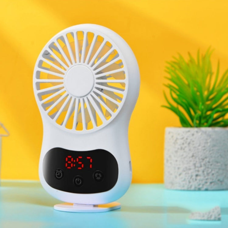 Orologio multifunzionale Piccolo ventilatore Creativo Desktop Mini USB Fan, White, Pink, Blue