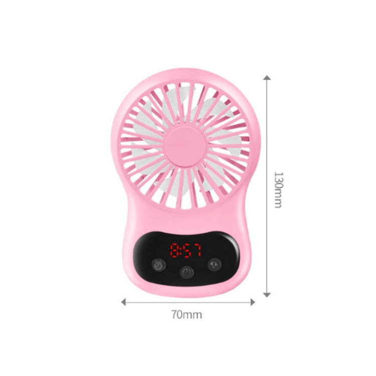 Orologio multifunzionale Piccolo ventilatore Creativo Desktop Mini USB Fan, White, Pink, Blue