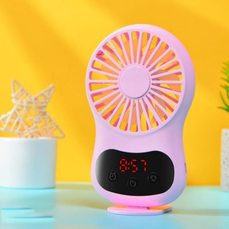 Orologio multifunzionale Piccolo ventilatore Creativo Desktop Mini USB Fan, White, Pink, Blue