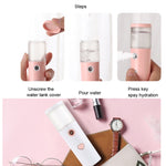 Strumento di idratazione del viso Umidificatore d'aria Strumento di spruzzo freddo di bellezza USB Spruzzatore automatico di disinfezione con alcol, Lipstick Style, L20